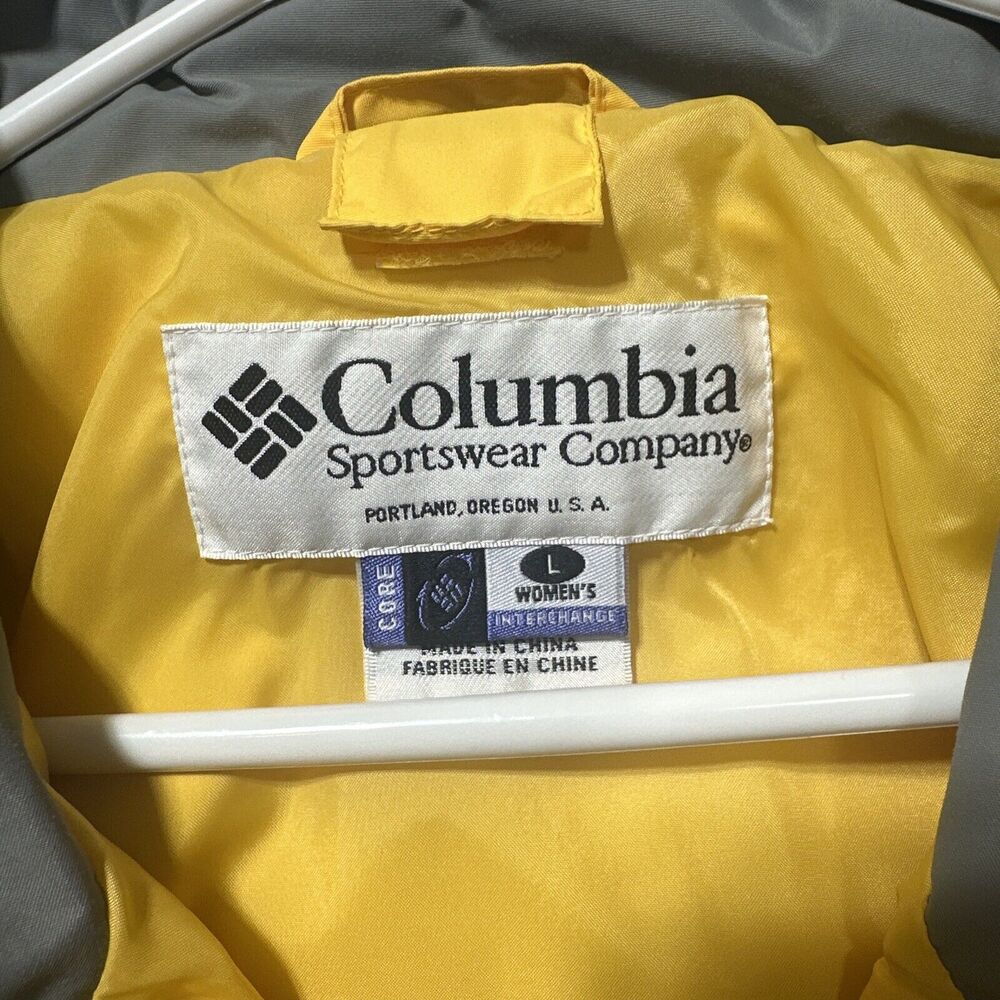Columbia Women's Size Large Windbreaker Jacket Yellow Nylon  Slim Style. - Picture 3 of 8